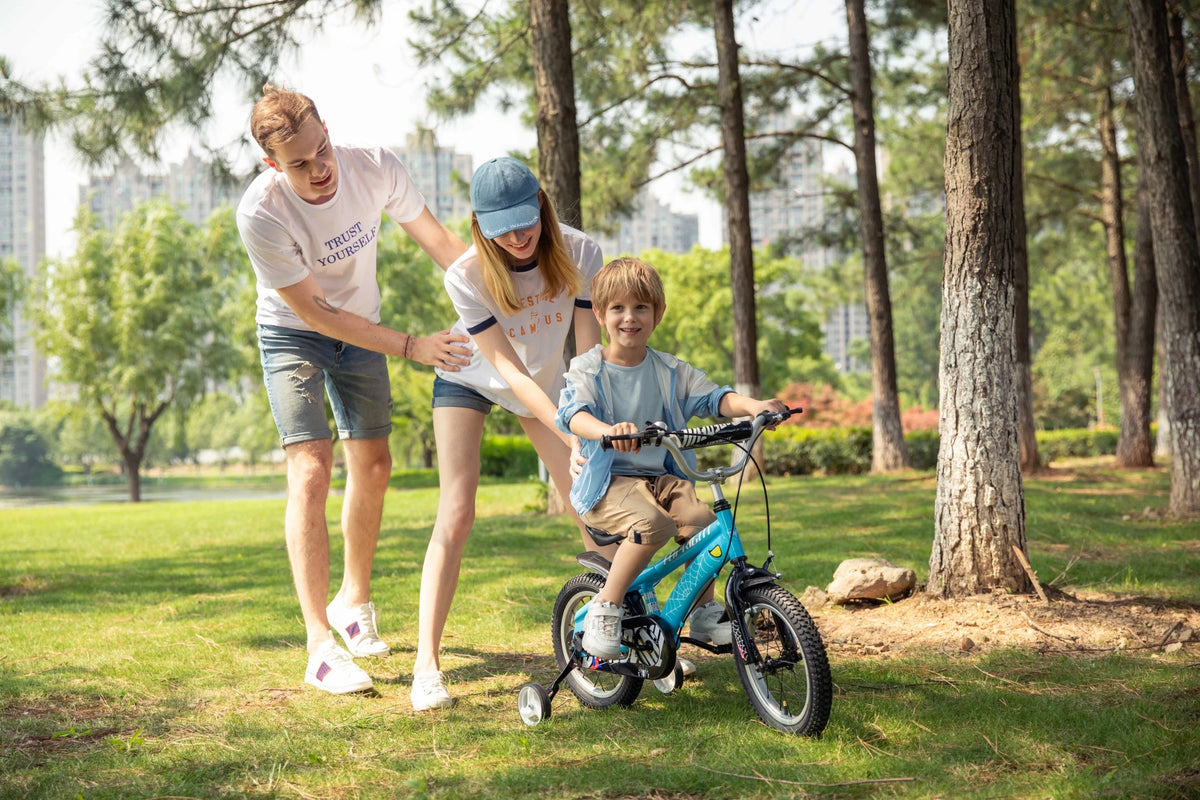 Bicicleta Infantil Azul aro 12 Superhéroes – Aldea Didáctica